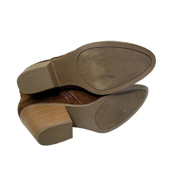 Sugar Women Tarah Ankle Booties Brown Faux Suede Almond Toe Block Heel Size 9.5 - Picture 9 of 11